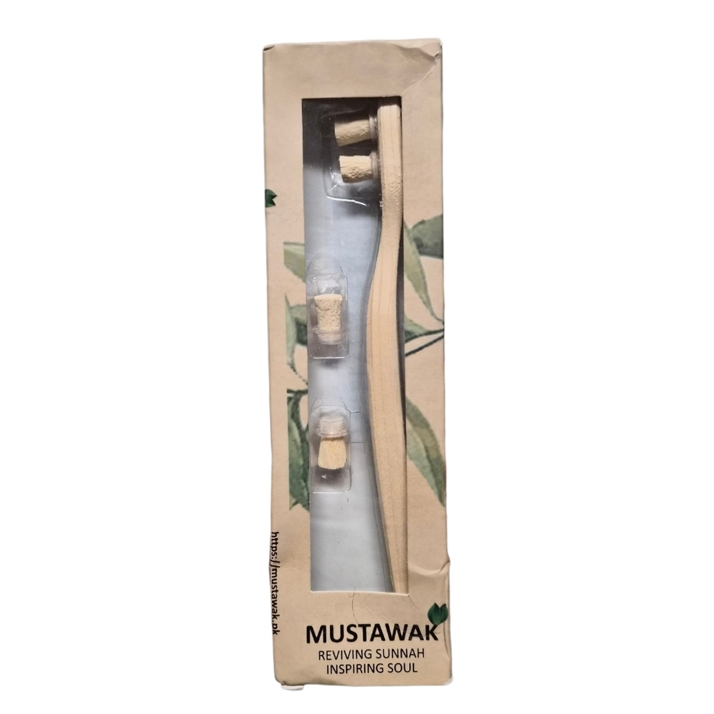 Mustawak Herbal Miswak Toothbrush with Replaceable Heads -Ramadan
